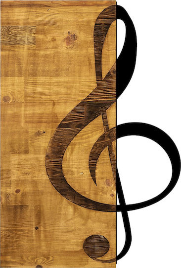 HomeMarkt 3D Gemischte Kunst Treble Schwarz aus Holz 39x3x58cm