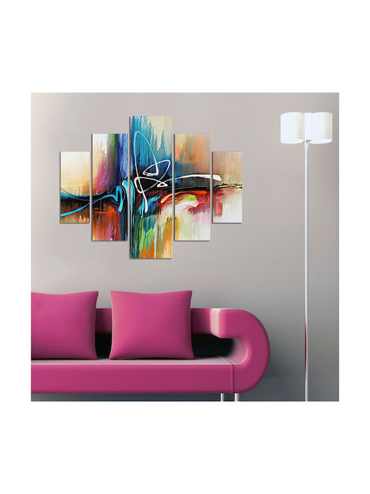 HomeMarkt Abstract Πεντάπτυχος Πίνακας Ξύλινος ...