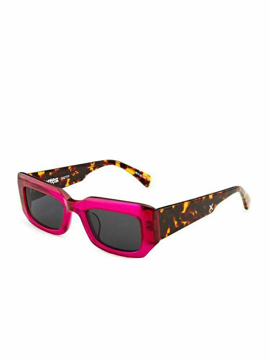 Oscar & Frank Cortez Women's Sunglasses with Pink Acetate Frame and Black Lenses
