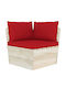 Ecksofa Außenbereich aus Paletten mit Kissen 60x60x65cm