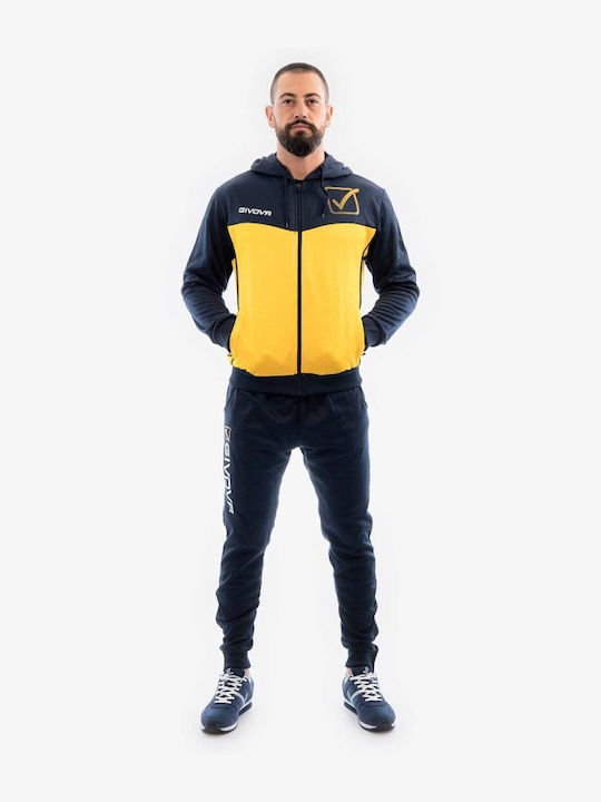 Givova Tuta Visa Set Sweatpants with Rubber Navy / Yellow