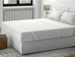 Γαρύφαλλο Hotel Sheet White Single 160x260cm Cotton & Polyester 1pcs