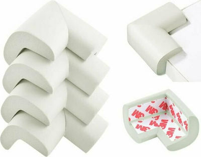 For Edges & Corners with Sticker made of Plastic in White Color 4pcs