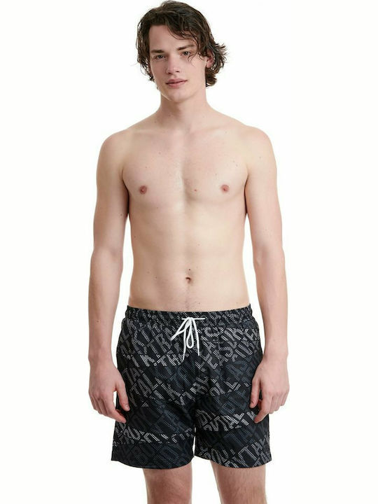 Herren Badebekleidung Shorts Schwarz mit Mustern