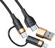 Usams Braided USB to Lightning / Type-C 1.2m 3A Cable (SJ483USB01)