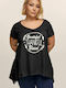 Damen Oversized T-Shirt Schwarz
