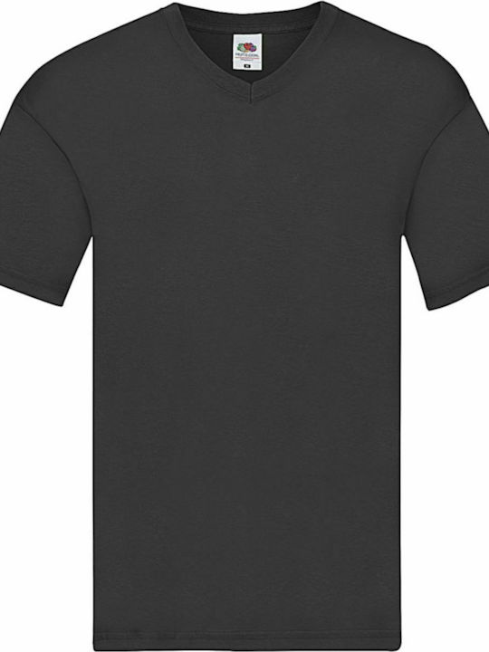 Fruit of the Loom Original T Ανδρικό Διαφημιστικό T-shirt Κοντομάνικο σε Μαύρο Χρώμα