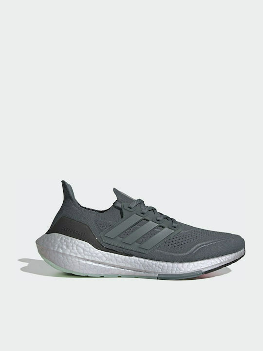 Adidas Ultraboost 21 Ανδρικά Αθλητικά Παπούτσια Running Dark Grey / Blue Oxide / Hazy Green