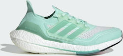 Adidas Ultraboost 21 Γυναικεία Αθλητικά Παπούτσια Running Clear Mint / Acid Mint / Crystal White