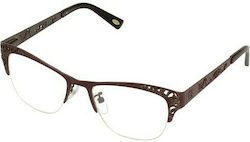 Loewe Metal Eyeglass Frame Brown VLW444M 0A57