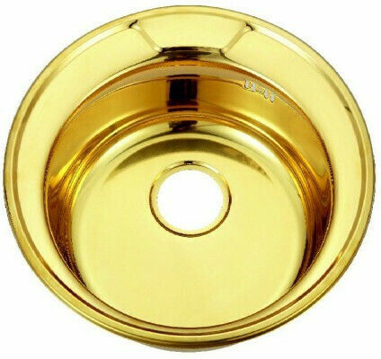 Inter Ceramic ICK 4949 Drop-In Spüle Inox Satiniert B49xT49cm Gold