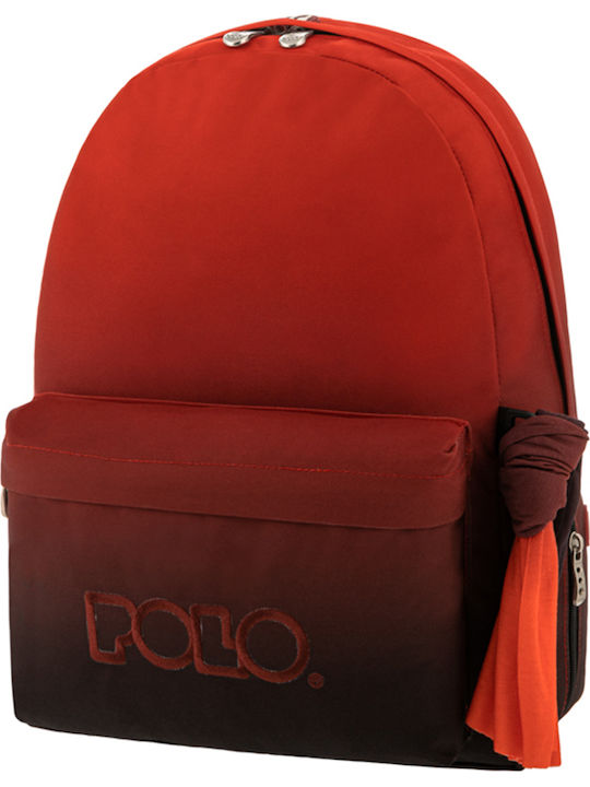 Polo Original 600D Ghiozdan Școlar de Spate Școala gimnazială- liceu Roșie cu Suport pentru sticlă de apă 23Litri 2021