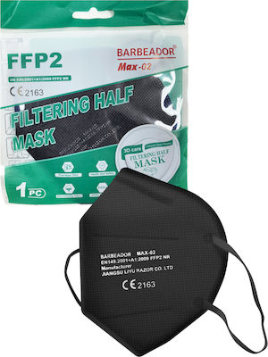 Max Barbeador Max-02 Filtering Half mask FFP2 Μαύρο σε Ατομική Συσκευασία 20τμχ