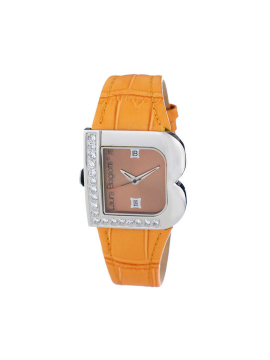 Laura Biagiotti Uhr mit Orange Lederarmband