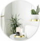 Umbra Perch With Shelves Wall Mirror with Gold Metallic Frame Diameter 61cm 1pcs