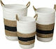 Aria Trade 84135263 Set Coșuri de rufe din paie 36x36x50cm Alb