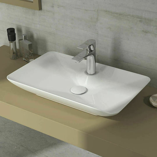 Isvea Sistema Y Επικαθήμενος Νιπτήρας Πορσελάνης 65x40x12.5cm Λευκός