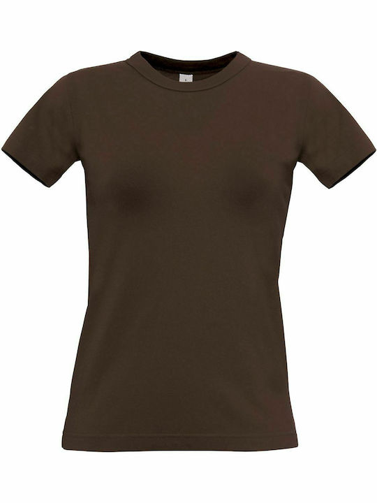 B&C Exact 190 Women Werbe-T-Shirt in Braun Farbe