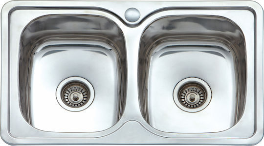 ecoSink Drop-In Chiuvetă Inox Satinat L76xW46cm Argintiu