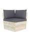 Corner Sofa Outdoor from Pallets with Pillows 60x60x65cm