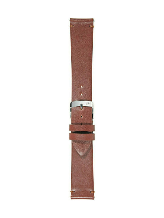 Simple Leather Strap Brown 22mm