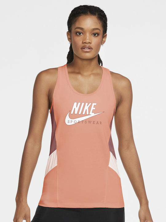 Nike Heritage Women's Athletic Blouse Sleeveless Orange