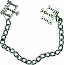 Sextreme Sextreme Nipple Chain with Metal Square Vice Clamps Σφιγκτήρες Θηλών
