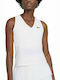 Nike Victory Women's Athletic Cotton Blouse Sleeveless with V Neck White