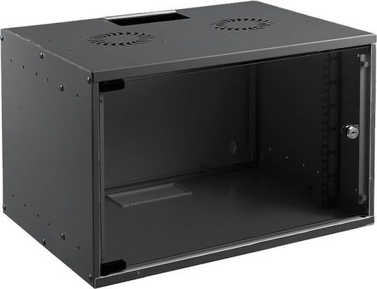 Mirsan Wall Mounted Rack Cabinet 6U Unassembled 53.5x45x27cm Black SOH06U45DE19.01