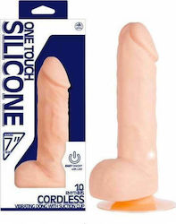 Nanma One Touch Silicone Cordless Ρεαλιστικό Dildo με Όρχεις και Βεντούζα Flesh 18cm