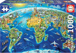 Puzzle Παγκόσμιος Χάρτης 2D 1000 Κομμάτια
