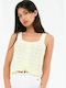 Kendall + Kylie KKC.1S1.040.023 Women's Summer Crop Top Cotton with Straps Cream KKC.1S1.040.023-62