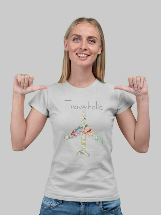 Travelholic w t-shirt - GREY MELANGE