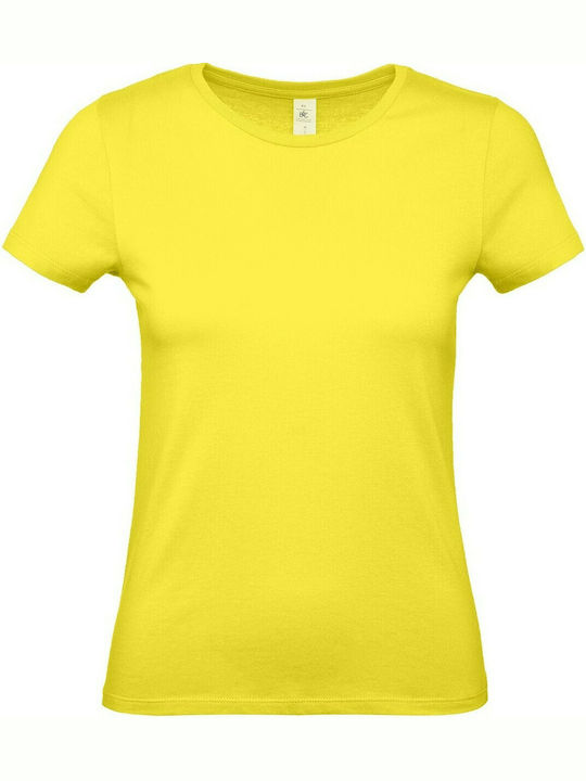 B&C E150 Women's Short Sleeve Promotional T-Shirt Solar Yellow