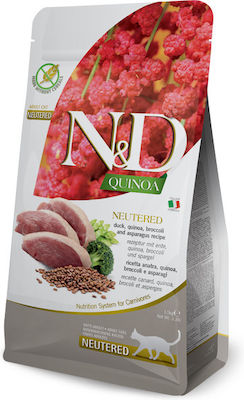 Farmina N&D Quinoa Neutered Ξηρά Τροφή για Ενήλικες Στειρωμένες Γάτες με Πάπια 0.3kg