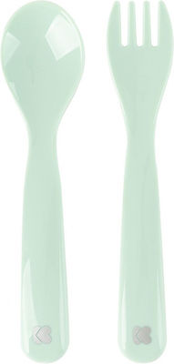 Kikka Boo Baby Set with Fork Glossy made of Plastic Mint 2pcs