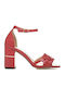 Migato Damen Sandalen mit Chunky hohem Absatz in Rot Farbe