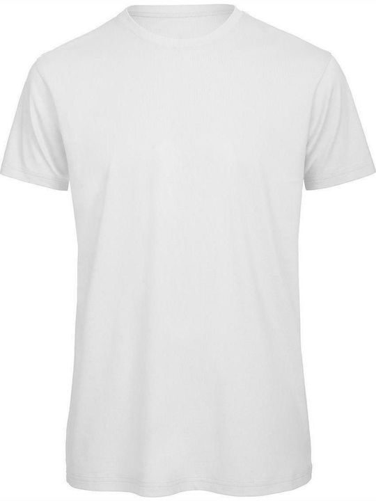 B&C Inspire T Ανδρικό Διαφημιστικό T-shirt Κοντομάνικο σε Λευκό Χρώμα