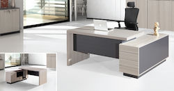 Γωνιακό Επαγγελματικό Γραφείο Progress Ξύλινο Elm / Grey 160x140x76εκ.