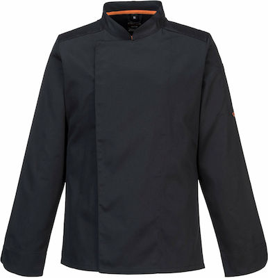 Portwest MeshAir Pro Chef Long Sleeve Polycotton Jacket Black