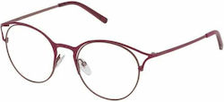 Sting Women's Metal Cat Eye Prescription Eyeglass Frame Red Sting Women's Metal Cat Eye Prescription Eyeglass Frame Red