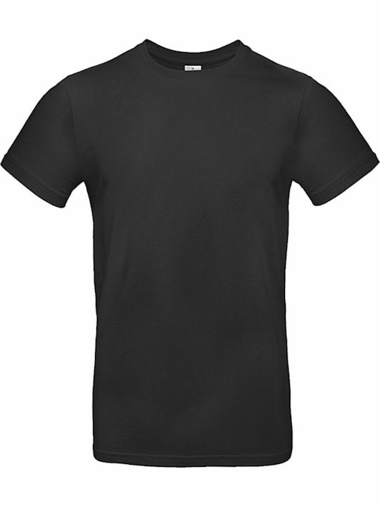 B&C E190 Ανδρικό Διαφημιστικό T-shirt Κοντομάνικο σε Μαύρο Χρώμα