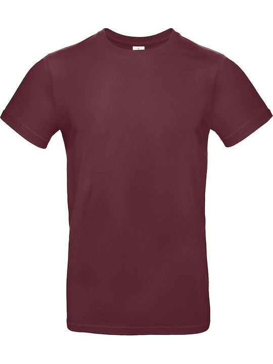 B&C E190 Ανδρικό Διαφημιστικό T-shirt Burgundy