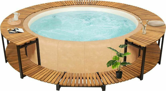vidaXL Poolzubehör Schwarzer Spa / Whirlpool-Rahmen 53x273x273cm Schwarz