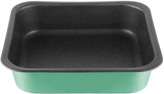 Pal Colors Aluminum Rectangular Baking Pan with Non-stick Coating Mint 25x25cm
