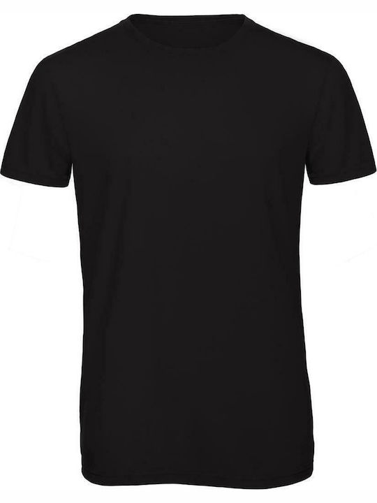 B&C Triblend Ανδρικό Διαφημιστικό T-shirt Κοντομάνικο σε Μαύρο Χρώμα
