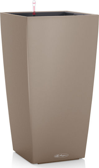 Lechuza Cubico Самополивен Саксия Пластмаса Sand Brown 22x22x41см.