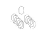 Aria Trade 2200100 Plastic Bathroom Curtain Rings White 12pcs