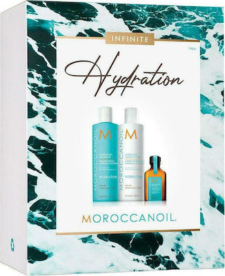 Moroccanoil Infinite Hydration Spring 2021 Set de îngrijire a părului cu Șampon, Balsam și Ulei 3buc