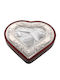 Keskor Tabletop Heart Shaped Wedding Crown Case Silver Plated Brown/Silver 29x31cm